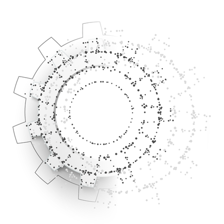 Engineering drawing abstract industrial background with a cogwheels. Gears in engagement.のイラスト素材