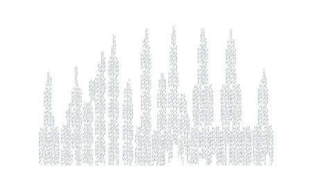City skyline. City skyline vector illustration. Urban landscape. City silhouette. Cityscape in flat style. Modern city landscape. Cityscape backgrounds.のイラスト素材
