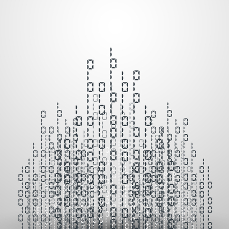 Vector streaming binary code background. Vector illustration.