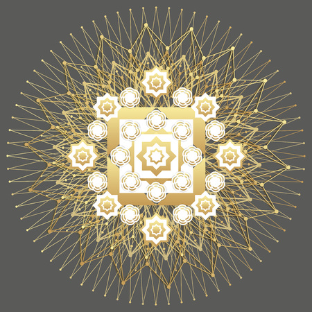 Flower abstract style molecular structure, vector illustration designのイラスト素材