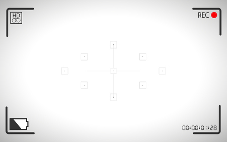 on background modern digital video camera focusing screen isolatedのイラスト素材