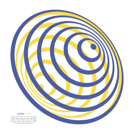Abstract background of circles in the form of a whirlpool, black hole, in black and whiteのイラスト素材