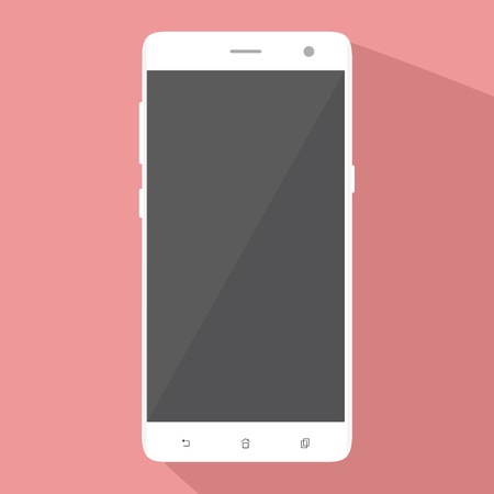 Realistic mobile phone smart phone with blank screen isolated on white background.のイラスト素材