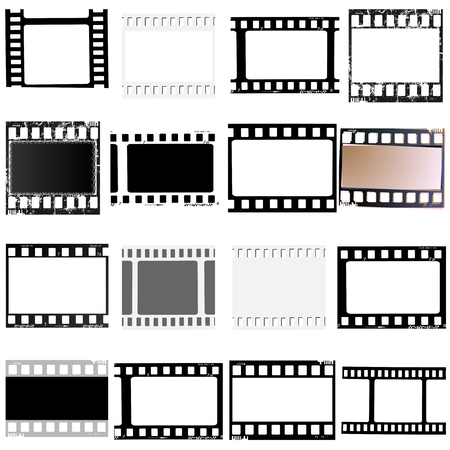 set of film frame,  illustration film, movie, photo filmstripの写真素材