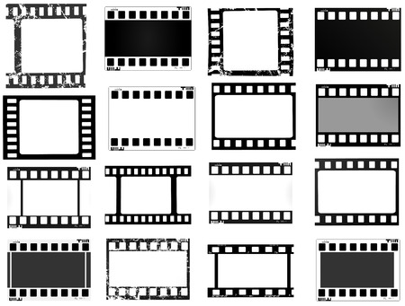 set of film frame,  illustration film, movie, photo filmstripの写真素材