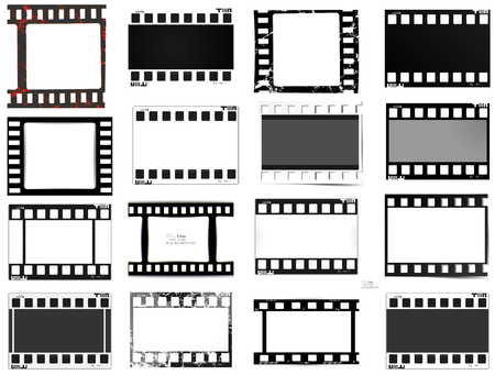 set of film frame,  illustration film, movie, photo filmstripの写真素材