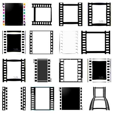 set of film frame,  illustration film, movie, photo filmstripの写真素材