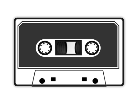 Audio cassette tape illustration iconの写真素材