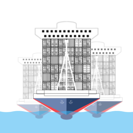 Containers ship, sea port isolated on background.のイラスト素材