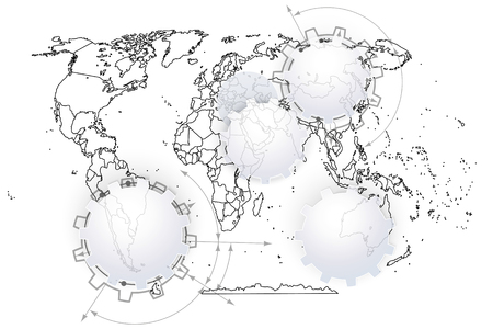 Political map abstract of the world backgroundのイラスト素材