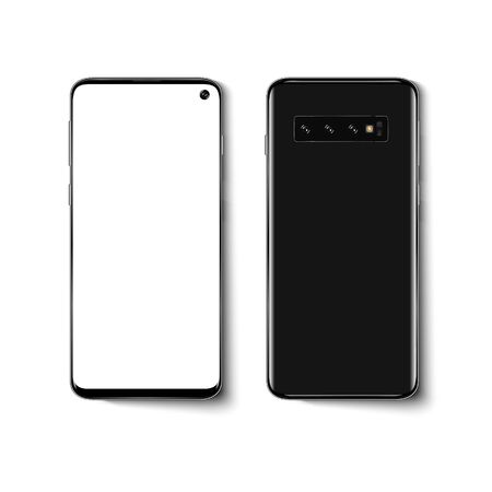 Phone black smartphone on a white backgroundのイラスト素材