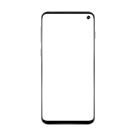 Phone black smartphone on a white backgroundのイラスト素材