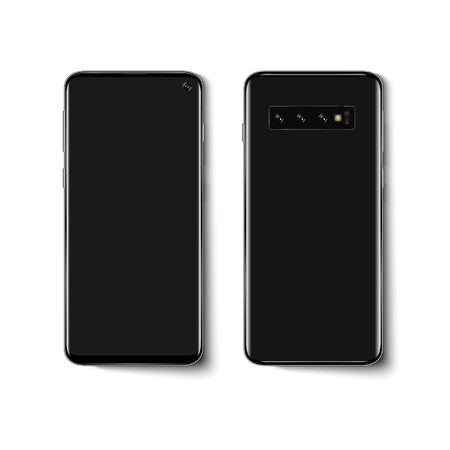 Phone black smartphone on a white backgroundのイラスト素材