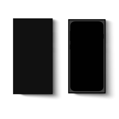 Phone black smartphone on a white backgroundのイラスト素材