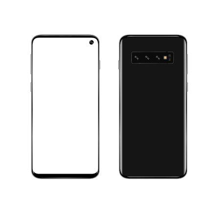 Phone black smartphone on a white backgroundのイラスト素材