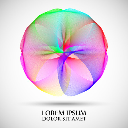 Abstract colorful circle unusual shapes on a gray backgroundのイラスト素材