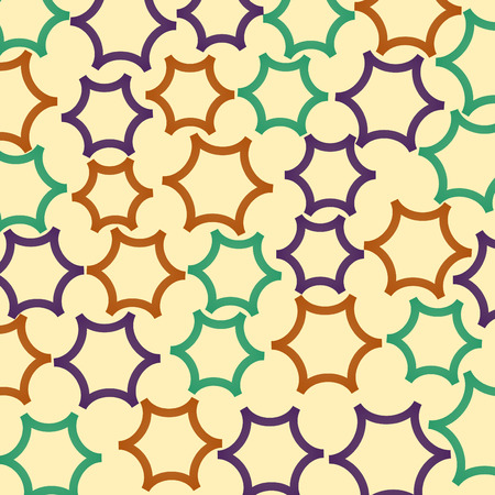 Abstract colorful geometric figures on a beige backgroundのイラスト素材
