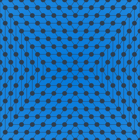 Halftone of gray circles which intersect the lines on a blue backgroundのイラスト素材