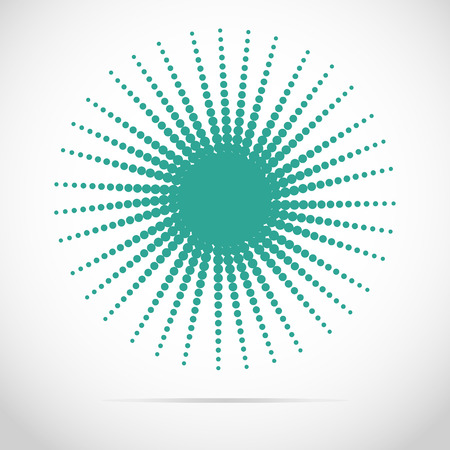 Circular halftone as a design element of the turquoise dots on a gray backgroundのイラスト素材
