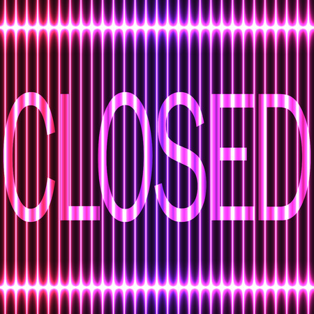 Neon a colorful background of vertical lines. Signboard Closedのイラスト素材