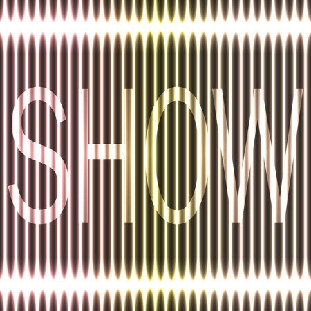 Neon a beige background of vertical lines. Signboard Showのイラスト素材