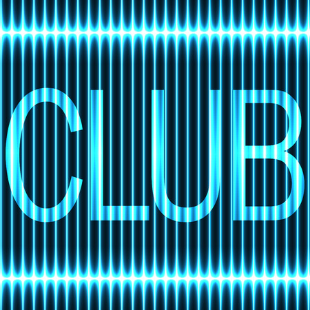 Neon a turquoise background of vertical lines. Signboard Clubのイラスト素材