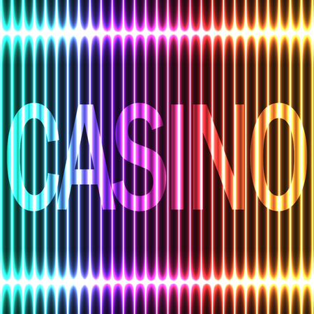 Neon a colorful background of vertical lines. Signboard Casinoのイラスト素材