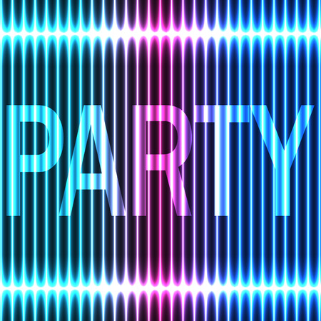 Neon a colorful background of vertical lines. Signboard Partyのイラスト素材