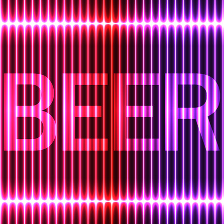 Neon a colorful background of vertical lines. Signboard Beerのイラスト素材