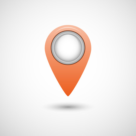 Icon pointer for map orange color on a gray backgroundのイラスト素材