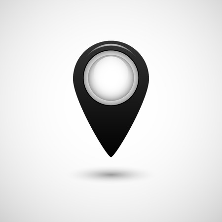 Icon pointer for map black color on a gray backgroundのイラスト素材