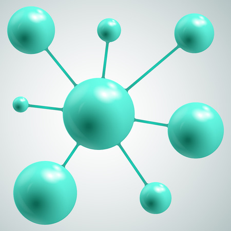 Abstract turquoise balls on a gray backgroundのイラスト素材