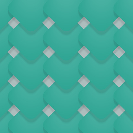 Turquoise squares with rounded corners and shadow on gray backgroundのイラスト素材