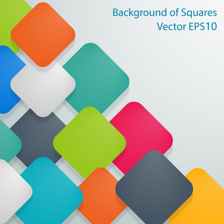 Colored squares with rounded corners and shadow on gray backgroundのイラスト素材