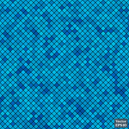 Abstract mosaic background of pixel pattern grid blue squaresのイラスト素材