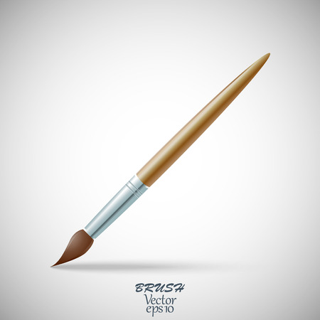 Paint brush for drawing or makeup realistic isolated on gray backgroundのイラスト素材