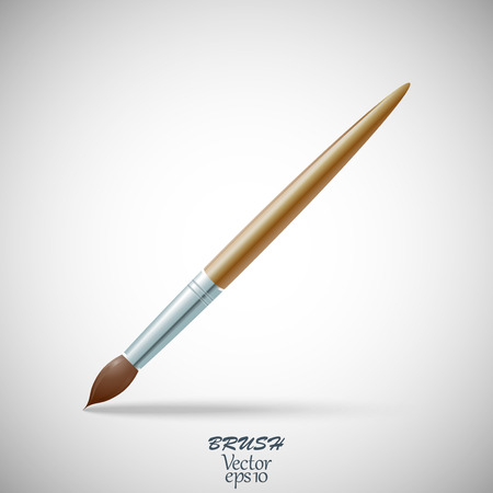 Paint brush for drawing or makeup realistic isolated on gray backgroundのイラスト素材