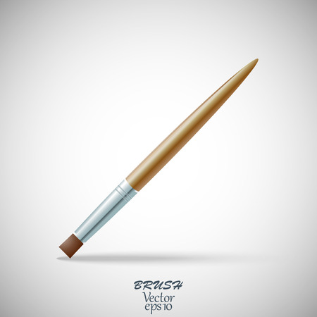 Paint brush for drawing or makeup realistic isolated on gray backgroundのイラスト素材