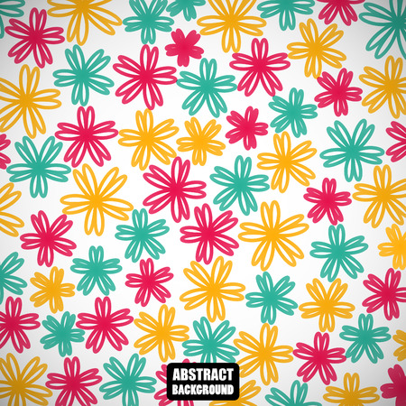 Abstract colored futuristic flowers on the gray backgroundのイラスト素材