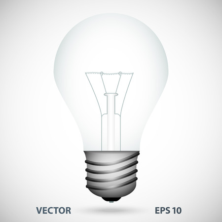 Realistic incandescent lamp isolated on a gray backgroundのイラスト素材