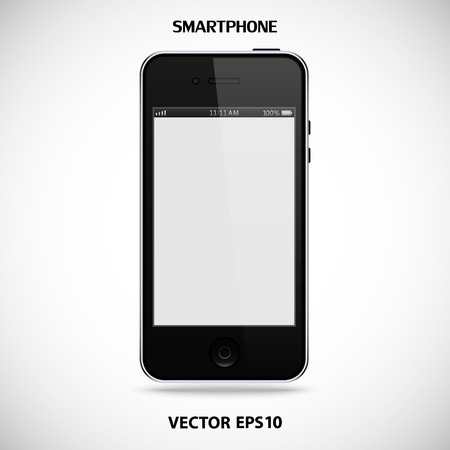 realistic detailed smartphone with touch screen isolated on a gray backgroundのイラスト素材
