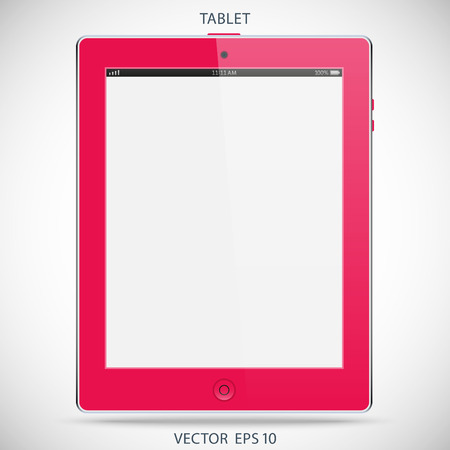 realistic detailed tablet with touch screen isolated on a gray backgroundのイラスト素材