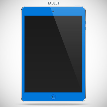 realistic detailed tablet with touch screen isolated on a gray backgroundのイラスト素材