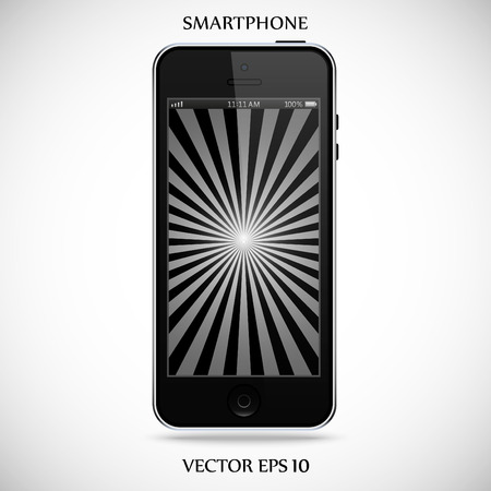realistic detailed smartphone with touch screen isolated on a gray backgroundのイラスト素材