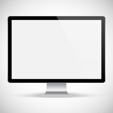 realistic detailed monitor isolated on a gray backgroundのイラスト素材