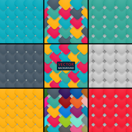 set squares with rounded corners and shadow on gray background. vector illustrationのイラスト素材