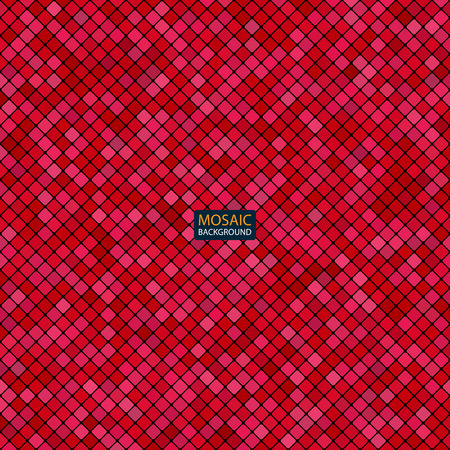 background abstract mosaic of the grid pixel pattern and squares red color. vector illustration eps10のイラスト素材