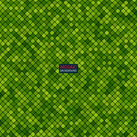 background abstract mosaic of the grid pixel pattern and squares green color. vector illustration eps10のイラスト素材
