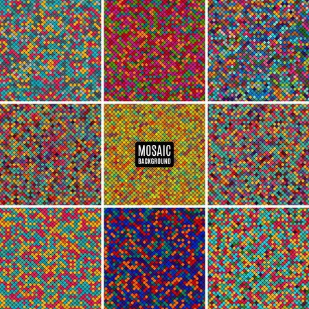 set background abstract mosaic of the pixel pattern grid and squares different color. stock vector illustration eps10のイラスト素材