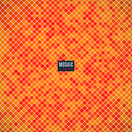 background abstract mosaic of the grid pixel pattern and squares orange color. stock vector illustration eps10のイラスト素材